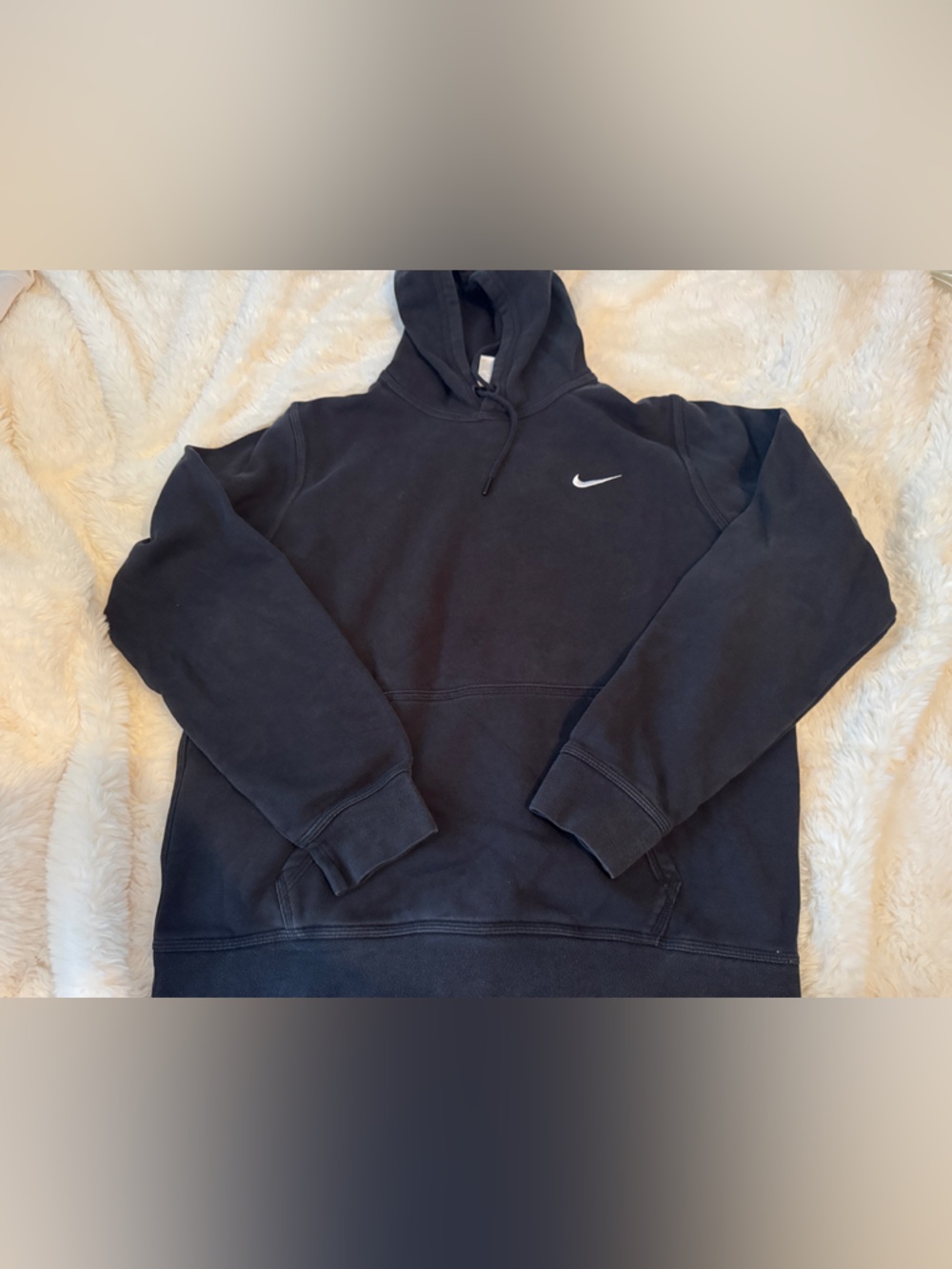 Nike Black Hoodie with White Swoosh Logo